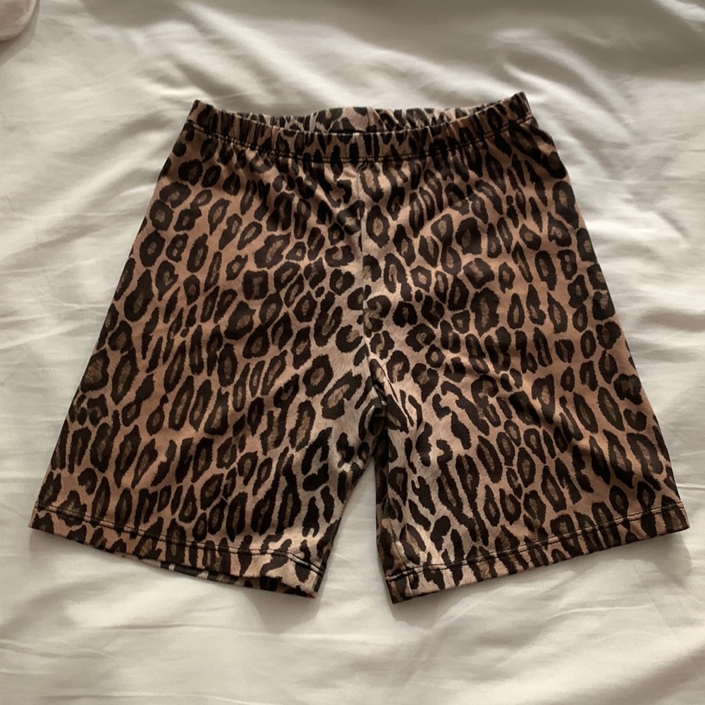 Cheetah print biker shorts